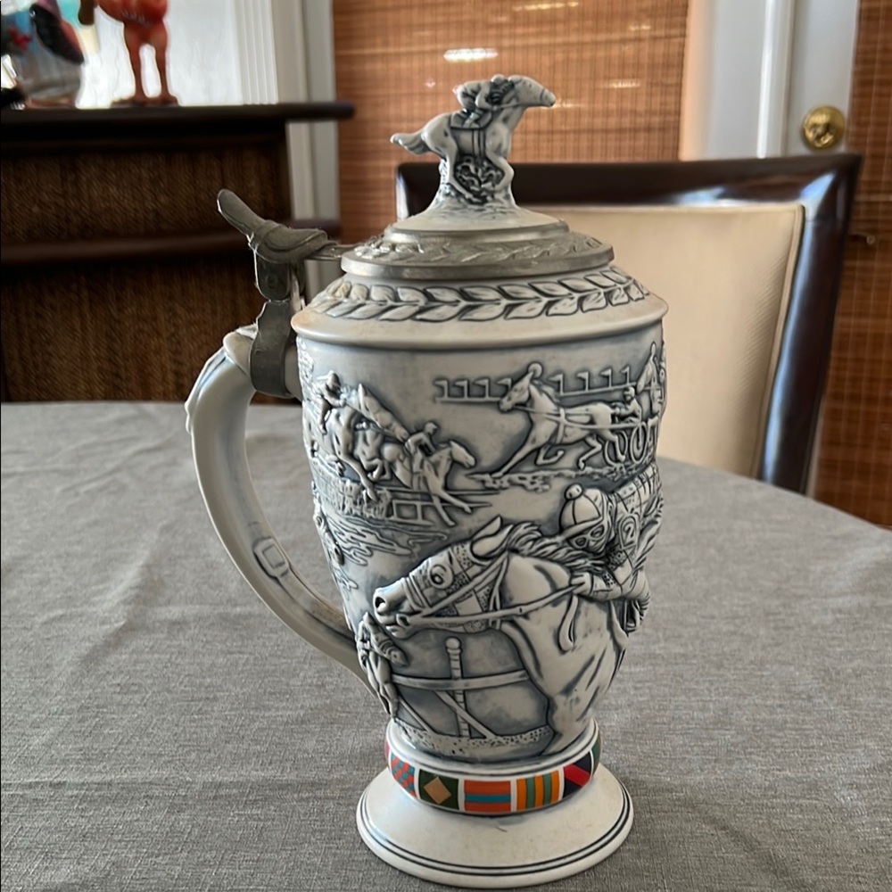 Avon Gray and Blue Beer Stein